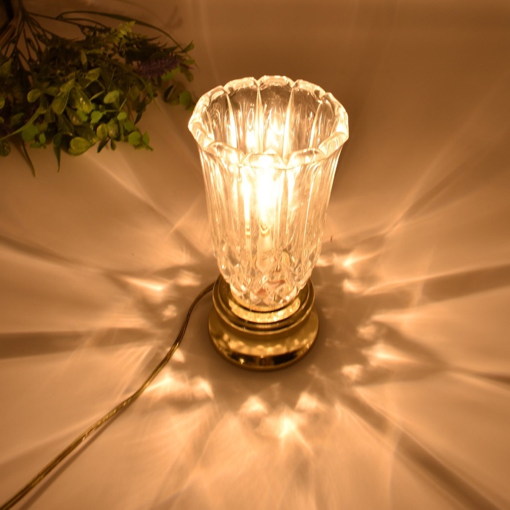 Vintage torch crystal lamp